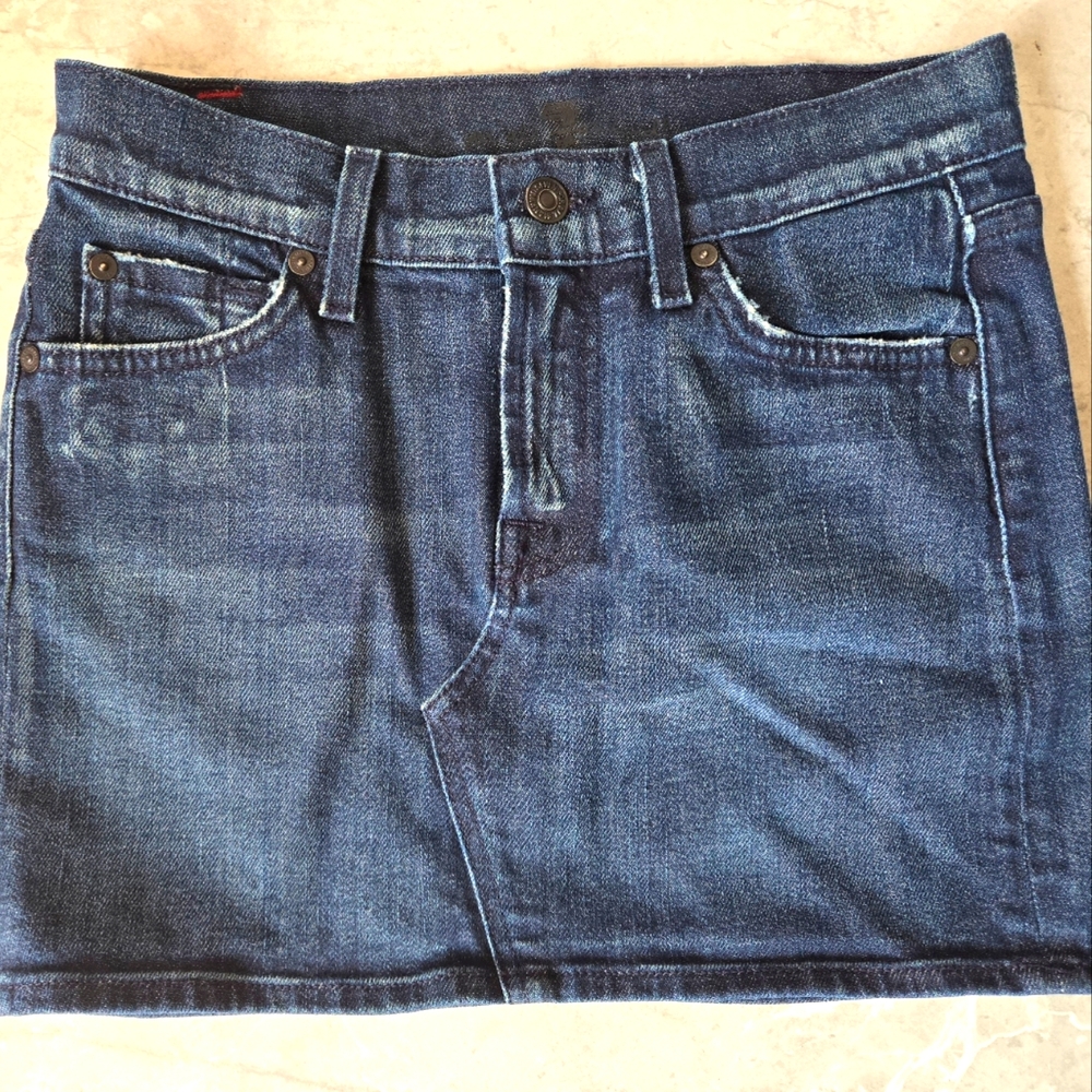 7 For All Mankind Denim Mini Skirt
